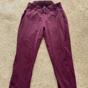 On the fly burgundy pants. Perfect for work, casual brunch or walking the dog